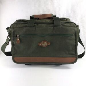Vintage JEEP Travel Equipment Line Laptop / Trip Bag Green & Brown